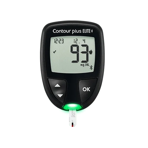 CONTOUR® PLUS ELITE Blood Glucose Monitoring System with Bluetooth and 25 Test Strips Free