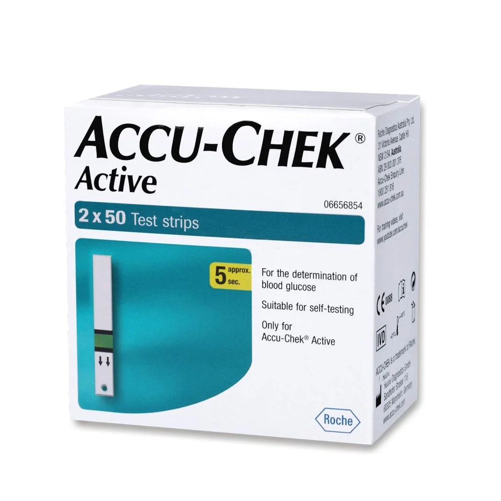 Accu-Chek® Active Test Strips | Pack of 100 (50×2)