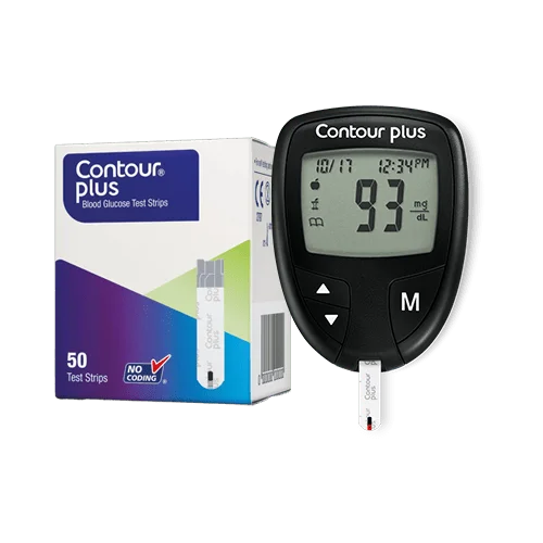 CONTOUR® PLUS Blood Glucose Monitoring System with 25 Test Strips Free - 2