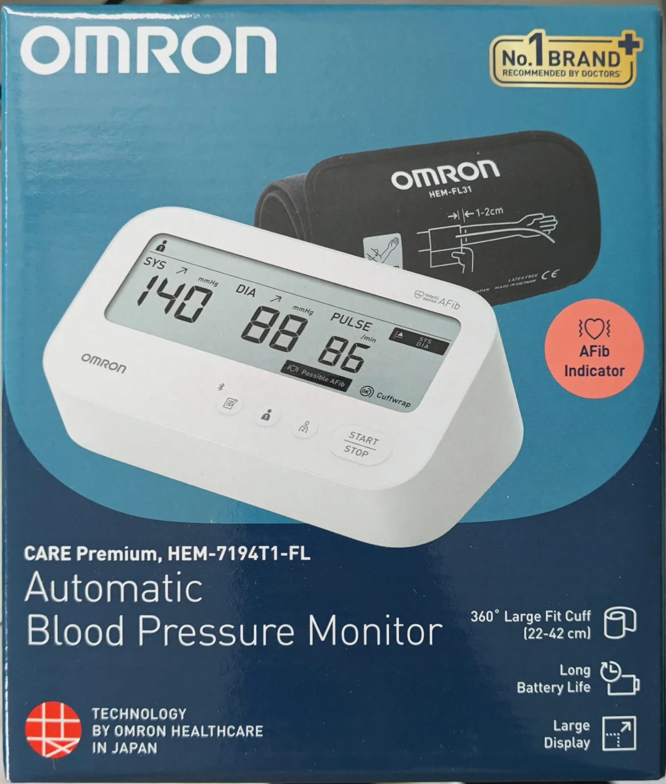 Omorn HEM-7194T1 BP Monitor with AFib Detection and Bluetooth - 2