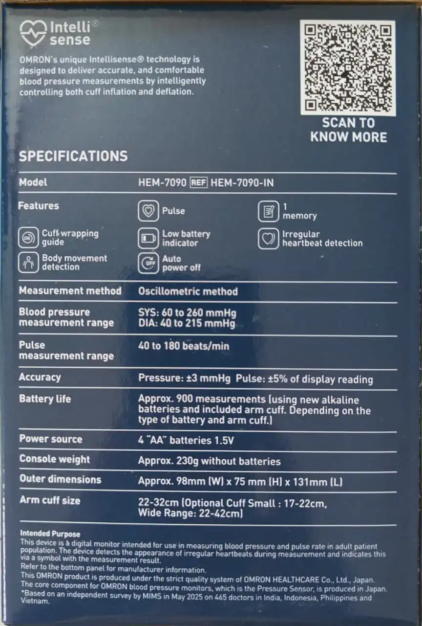 Omorn HEM-7090 BP Monitor - 2
